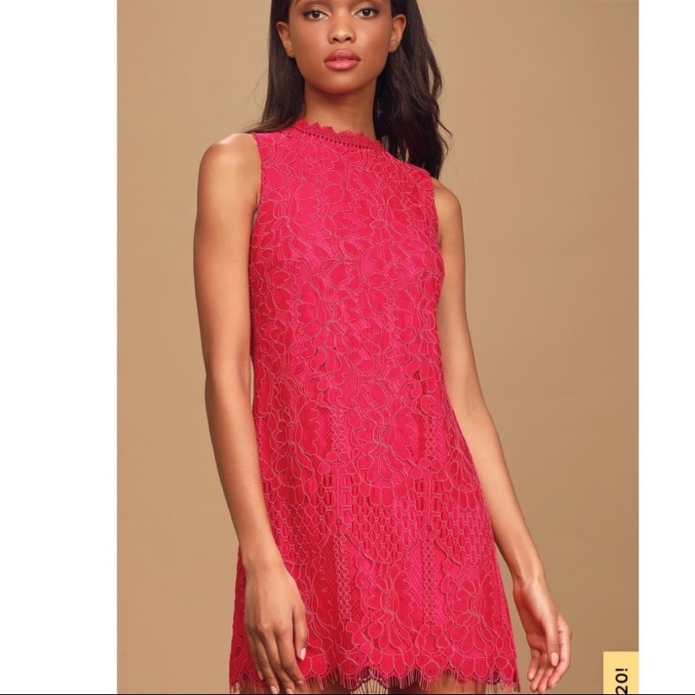 Lulus Blooming Brightly Fuchsia Crochet Lace